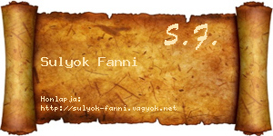 Sulyok Fanni névjegykártya