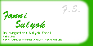 fanni sulyok business card